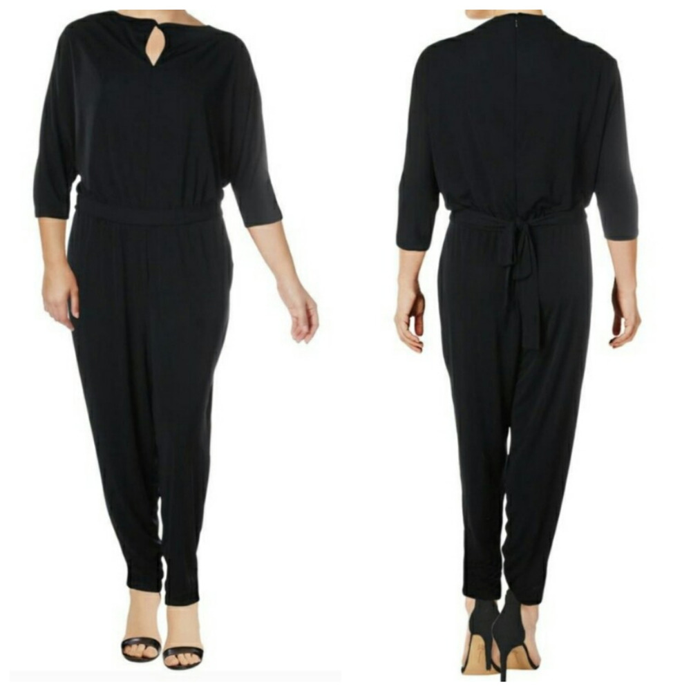 Lauren Ralph Lauren Drattea Keyhole Casual Jumpsuit Black M New